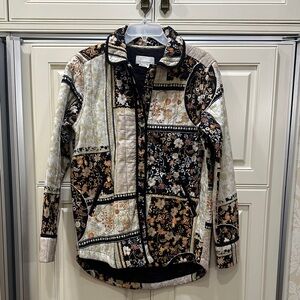 Anthropologie Black and Cream Patchwork Blazer